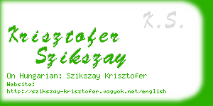 krisztofer szikszay business card